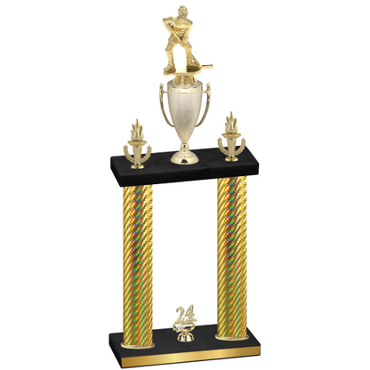 Double Gold Carbon Fiber Year Hockey Trophy
