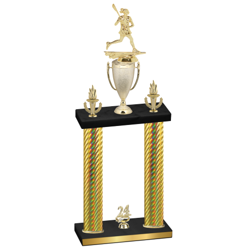 Double Gold Carbon Fiber Year Lacrosse Trophy
