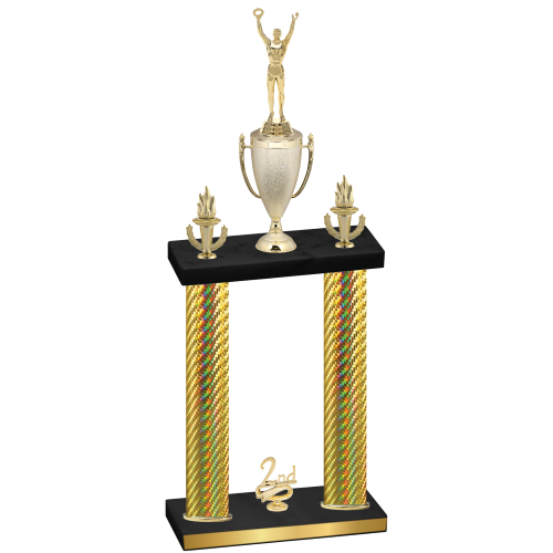 Double Gold Carbon Fiber Second Place Victory Trophy
