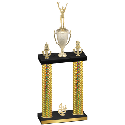 Double Gold Carbon Fiber Fourth Place Victory Trophy