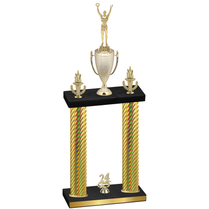 Double Gold Carbon Fiber Year Victory Trophy
