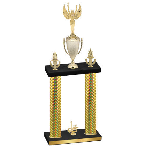 Double Gold Carbon Fiber First Place Victory Trophy