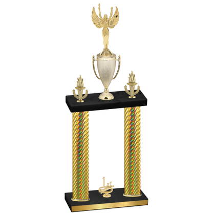 Double Gold Carbon Fiber First Place Victory Trophy