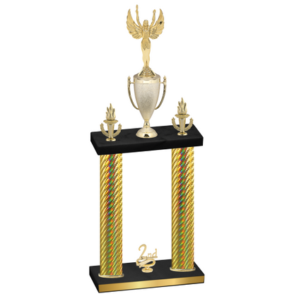 Double Gold Carbon Fiber Second Place Victory Trophy