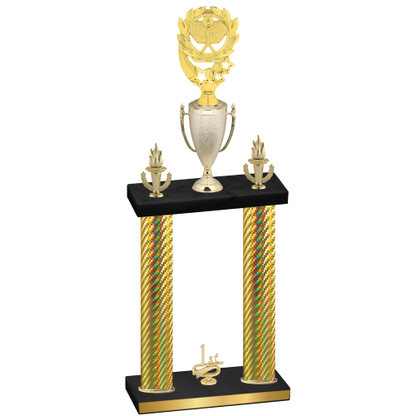 Double Gold Carbon Fiber First Place Pickleball Trophy