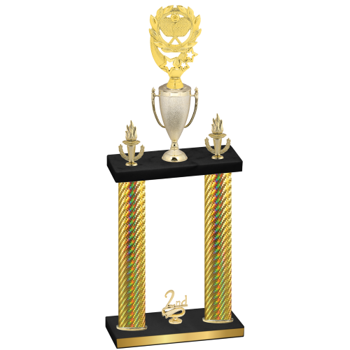 Double Gold Carbon Fiber Second Place Pickleball Trophy