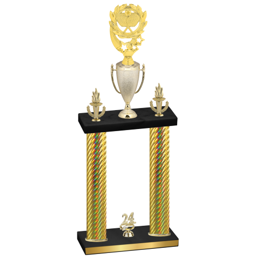 Double Gold Carbon Fiber Year Pickleball Trophy