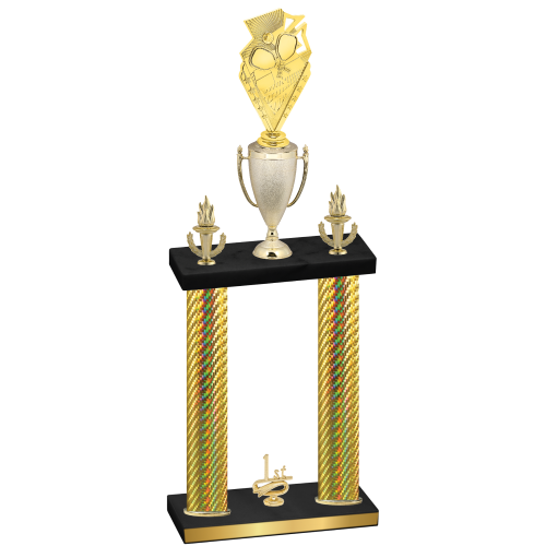 Double Gold Carbon Fiber First Place Pickleball Trophy