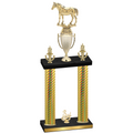 Double Gold Carbon Fiber Third Place Horses Trophy