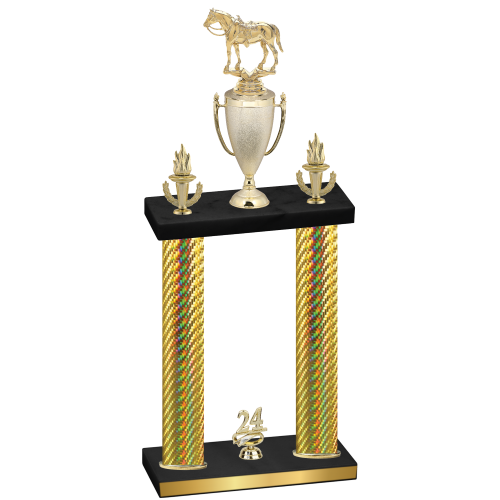 Double Gold Carbon Fiber Year Horses Trophy