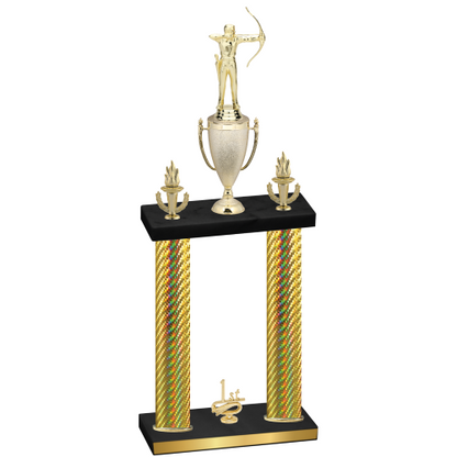Double Gold Carbon Fiber First Place Archery Trophy