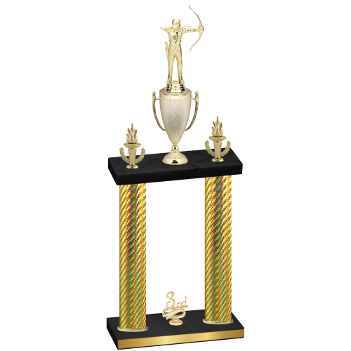 Double Gold Carbon Fiber Third Place Archery Trophy