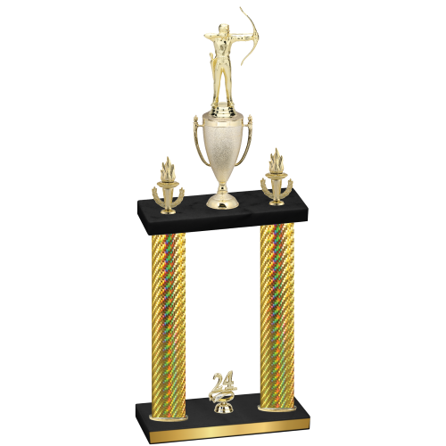 Double Gold Carbon Fiber Year Archery Trophy