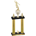 Double Gold Carbon Fiber Fourth Place Basketball Trophy
