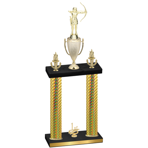 Double Gold Carbon Fiber First Place Archery Trophy