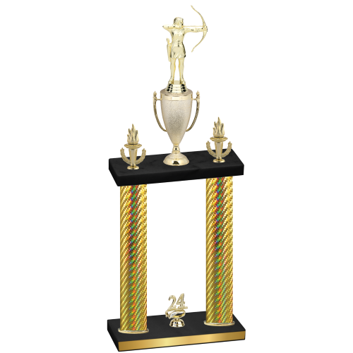 Double Gold Carbon Fiber Year Archery Trophy