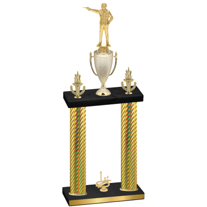 Double Gold Carbon Fiber First Place Shooter Trophy