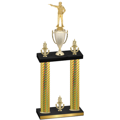 Double Gold Carbon Fiber Victory Shooter Trophy