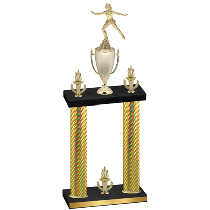 Double Gold Carbon Fiber Victory Skater Trophy