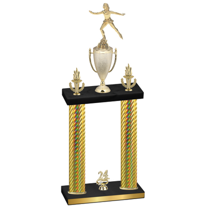 Double Gold Carbon Fiber Year Skater Trophy