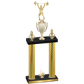 Double Gold Carbon Fiber First Place Weights Trophy