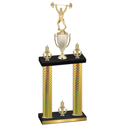 Double Gold Carbon Fiber Victory Weights Trophy