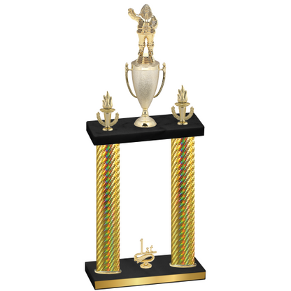 Double Gold Carbon Fiber First Place Holiday Trophy