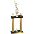 Double Gold Carbon Fiber Fourth Place Basketball Trophy