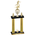 Double Gold Carbon Fiber Second Place Flag Football Trophy