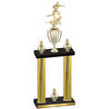 Double Gold Carbon Fiber Victory Flag Football Trophy