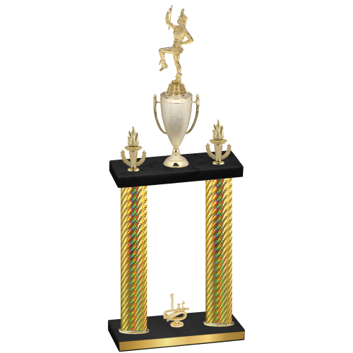 Double Gold Carbon Fiber First Place Majorette Trophy