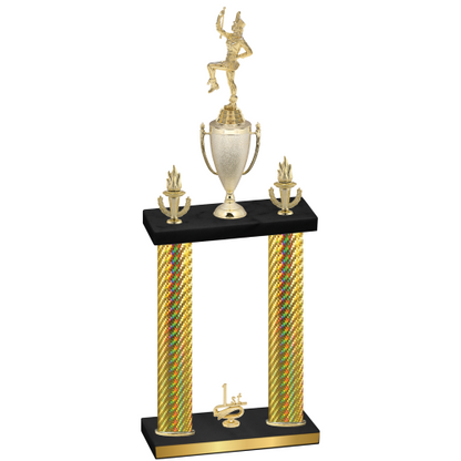Double Gold Carbon Fiber First Place Majorette Trophy