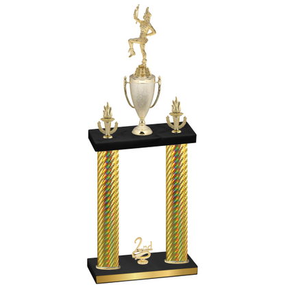 Double Gold Carbon Fiber Second Place Majorette Trophy