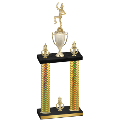 Double Gold Carbon Fiber Victory Majorette Trophy