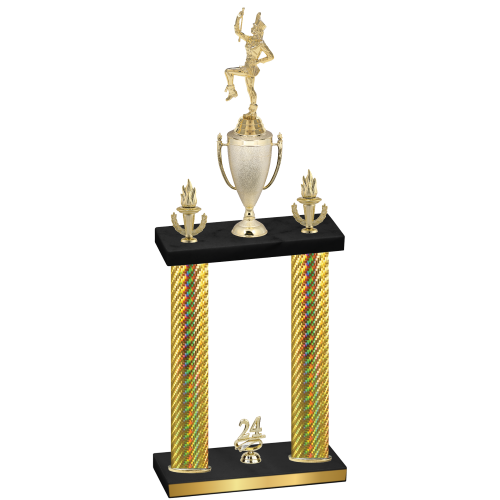 Double Gold Carbon Fiber Year Majorette Trophy
