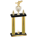 Double Gold Carbon Fiber First Place Fishing Trophy