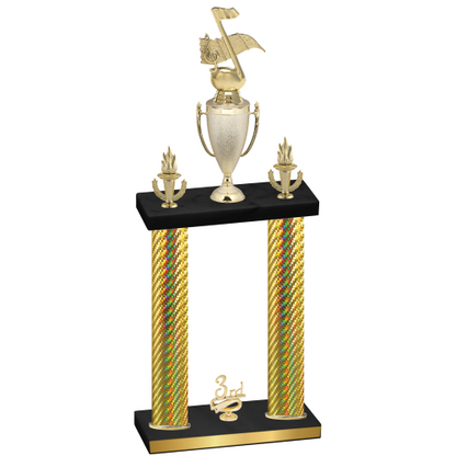 Double Gold Carbon Fiber Third Place Music Trophy