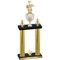 Double Gold Carbon Fiber Fourth Place Music Trophy