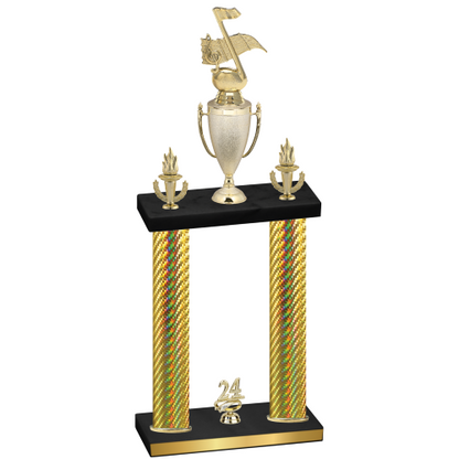 Double Gold Carbon Fiber Year Music Trophy