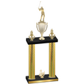 Double Gold Carbon Fiber Third Place Golf Trophy