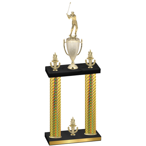Double Gold Carbon Fiber Victory Golf Trophy