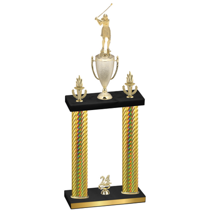 Double Gold Carbon Fiber Year Golf Trophy