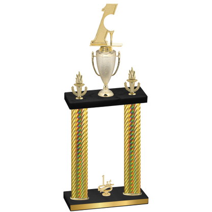 Double Gold Carbon Fiber First Place Golf Trophy