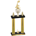Double Gold Carbon Fiber Second Place Golf Trophy