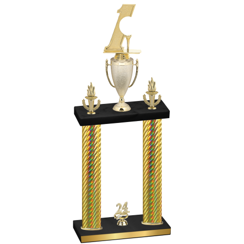 Double Gold Carbon Fiber Year Golf Trophy