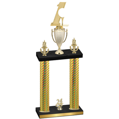 Double Gold Carbon Fiber Year Golf Trophy