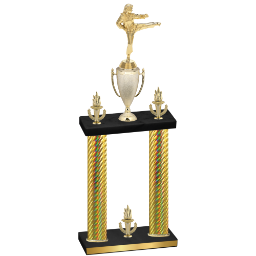 Double Gold Carbon Fiber Victory Karate Trophy