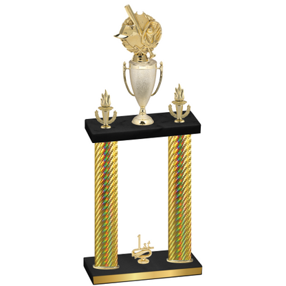 Double Gold Carbon Fiber First Place Baseball Trophy