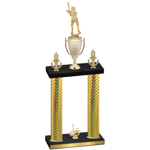 Double Gold Carbon Fiber First Place Baseball Trophy