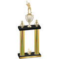 Double Gold Carbon Fiber Third Place Baseball Trophy